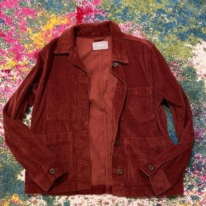 Rust colored corduroy Everlane fall jacket